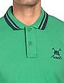 U.S. Polo Assn. Striped Collar Solid Polo Shirt