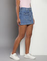 Tommy Hilfiger Belted Zipper Denim Mini Skirt