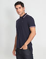 Arrow Sports Striped Hem Cotton Polo Shirt