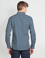 Flying Machine Geometric Print Cotton Shirt