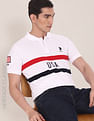U.S. Polo Assn. USA Flag Embroidered Pique Polo Shirt