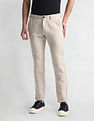 Arrow Sports Cotton Linen Mid Rise Trousers