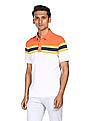 Aeropostale Men White Short Sleeves Colour Blocked Polo Shirt