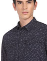 Flying Machine Spread Collar Abstract Print Shirt