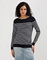 Tommy Hilfiger Boat Neck Horizontal Stripe Sweater