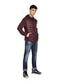 Flying Machine Drawstring Hood Solid Puffer Jacket