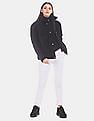 Calvin Klein Women Black A-Velvet Puffer Mock Neck Cotton Jacket