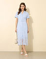 U.S. Polo Assn. Women Schiffli Midi Shirt Dress