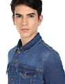Flying Machine Panelled Spread Collar Denim Jacket