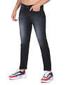 Flying Machine Mid Rise Slash Slim Tapered Fit Jeans