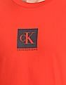 Calvin Klein Men Red Slim Fit Centre Monogram Box Print T-Shirt