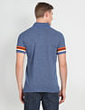 Arrow Sports Horizontal Stripe Heathered Polo Shirt