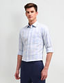 Arrow Manhattan Slim Fit Windowpane Checked Shirt