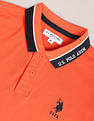 U.S. Polo Assn. Branded Collar Pique Polo Shirt