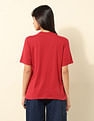 U.S. Polo Assn. Women Boxy Fit Typography Printed T-Shirt