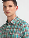 Arrow Sports Linen Blend Check Shirt