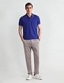 Arrow Sport Striped Collar Solid Polo Shirt