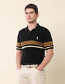 U.S. Polo Assn. Horizontal Striped Modern Monochrome Polo Shirt