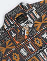 Flying Machine Graphic Print Cuban Collar Shirt