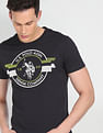 U.S. Polo Assn. Denim Co. Ribbed Neck Brand Print T-Shirt
