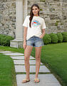 U.S. Polo Assn. Women Boxy Fit Brand Printed T-Shirt