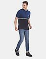 U.S. Polo Assn. Denim Co. Blue Cut And Sew Panel Pique Polo Shirt