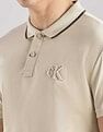 Calvin Klein Jeans Solid Regular-Fit Cotton Polo T-Shirt