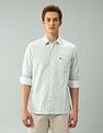 Arrow Sport Air Soft Manhattan Slim Fit Vertical Striped Shirt