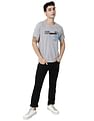 AD by Arvind Crew Neck Typographic Print Cotton T-Shirt