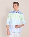 U.S. Polo Assn. Spread Collar Colour Block Casual Shirt