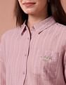 U.S. Polo Assn. Women Brand Embroidered Vertical Stripe Shirt