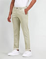 Arrow Sport Slim Fit Satin Textured Trousers
