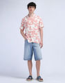 Flying Machine Abstract Print Viscose Shirt