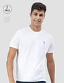 USPA Innerwear Crew Neck Solid Cotton I633 T-Shirt - Pack Of 2