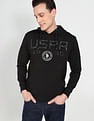 U.S. Polo Assn. Denim Co. Embossed Brand Print Hooded Sweatshirt