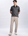 Calvin Klein Jeans Relaxed-Fit Solid Mid Rise Trousers