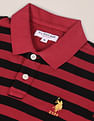U.S. Polo Assn. Ribbed Collar Striped Polo Shirt