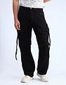 Flying Machine Cobain Loose Fit Black Jeans
