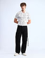 Flying Machine Cobain Loose Fit Black Jeans