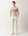 Arrow Sport Textured Slim Fit Trousers