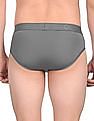 Calvin Klein Underwear Men Grey Branded Waist Solid Hip Briefs
