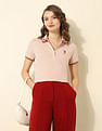 U.S. Polo Assn. Women Tipped Collar Regular Fit Polo Shirt
