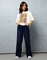 Flying Machine Women High Rise Stone Wash Straight Fit Jeans