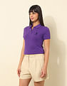 U.S. Polo Assn. Women Regular Fit Brand Printed Polo Shirt