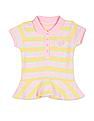 U.S. Polo Assn. Kids Girls Flared Hem Striped Polo Shirt