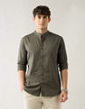 Arrow Sport Slim Fit Dobby Mandarin Shirt