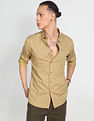 Flying Machine Floral Print Twill Shirt