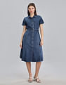 Tommy Hilfiger Cotton Spread Collar Denim Dress