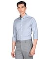 Calvin Klein Jeans Men Blue Slim Fit Colour Block Logo Formal Shirt
