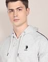 U.S. Polo Assn. Hooded Full Zip Heathered Sweatshirt